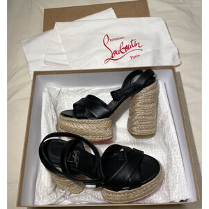 Christian Louboutin Super Mariza 130 EU 38 Leather Espadrille Sandals $945 MSRP